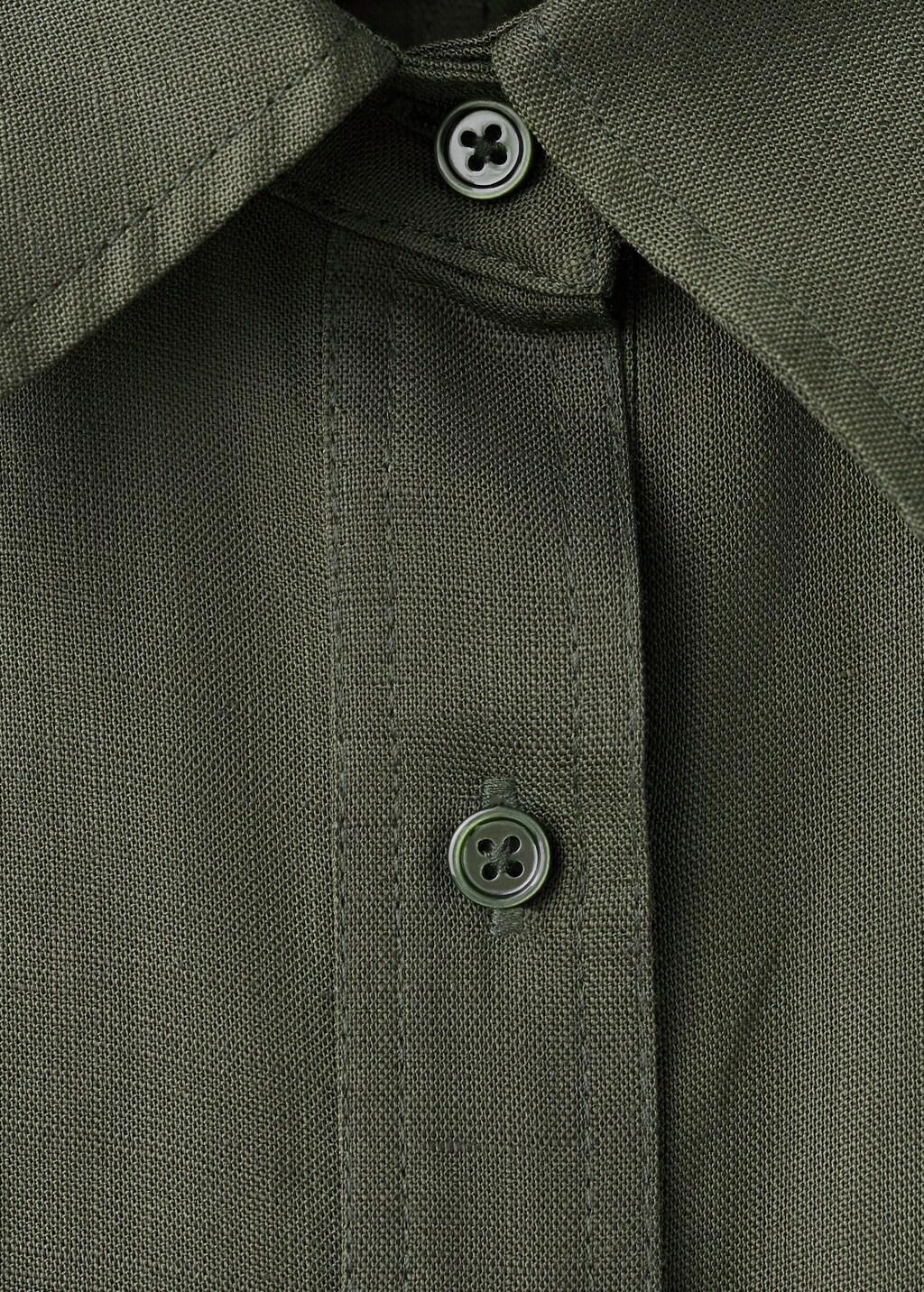 Khaki Lyocell Shirt Jumpsuit, 0201_37, medium