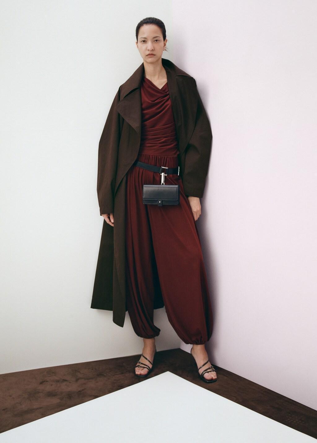 Orange Mid-Rise Balloon Trousers, 0201_79, medium