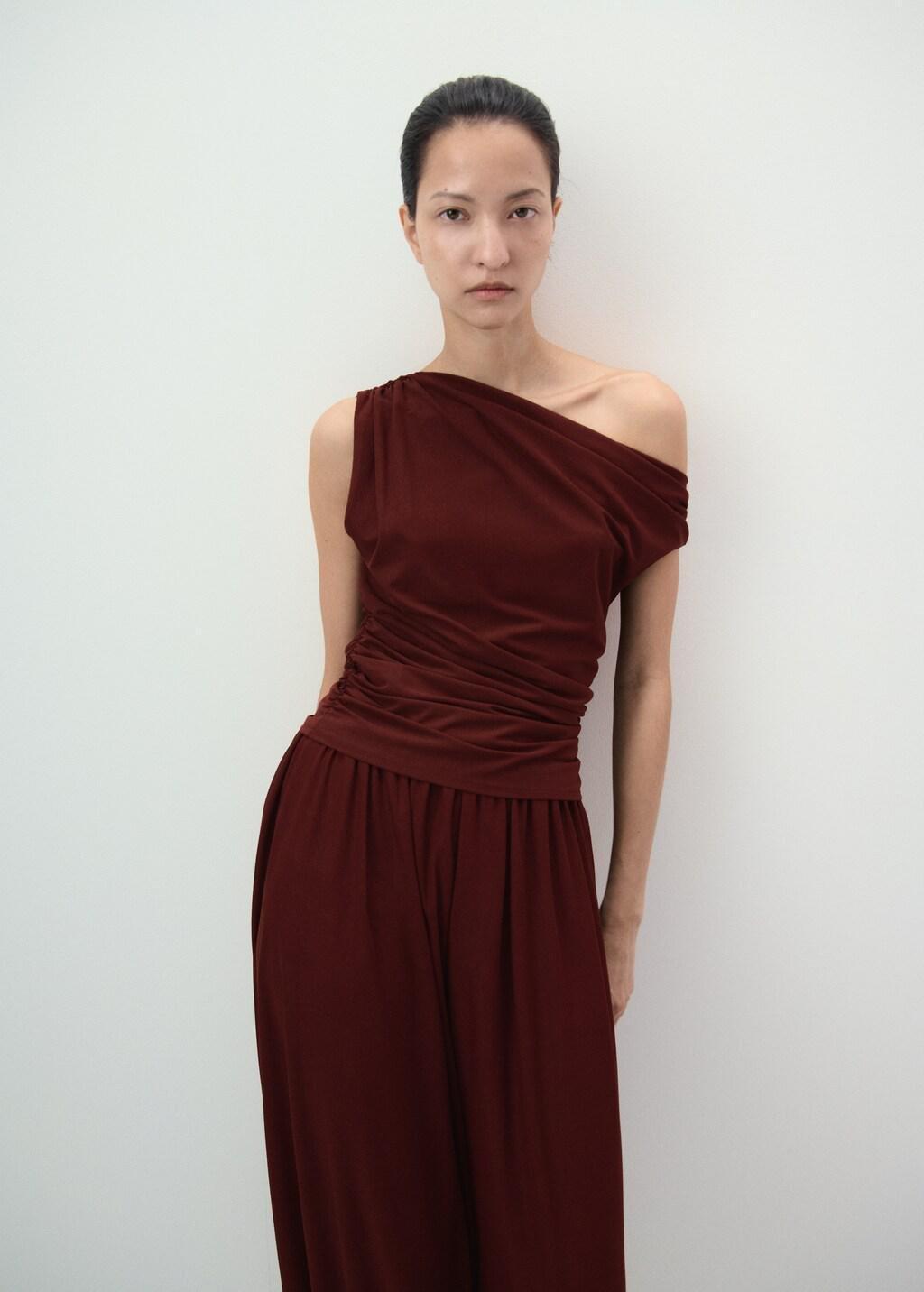 Orange Mid-Rise Balloon Trousers, 0201_79, large image number 4