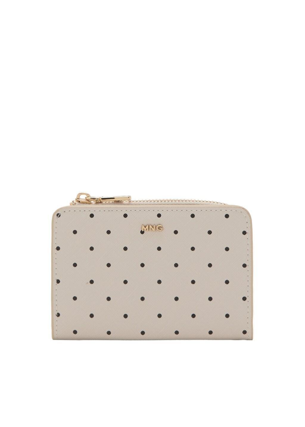White Polka Dot Wallet, Natural White, large image number 2