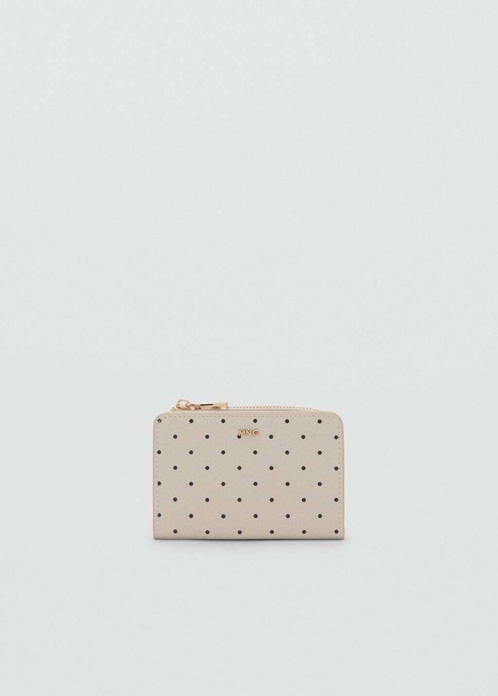 White Polka Dot Wallet, Natural White, large image number 3