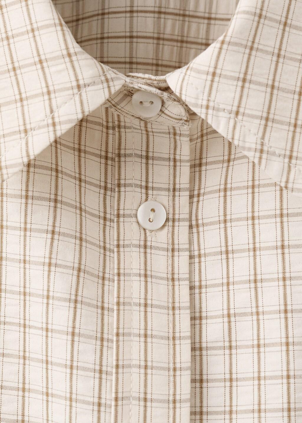 Brown Straight Checkered Shirt, Brown, large image number 1
