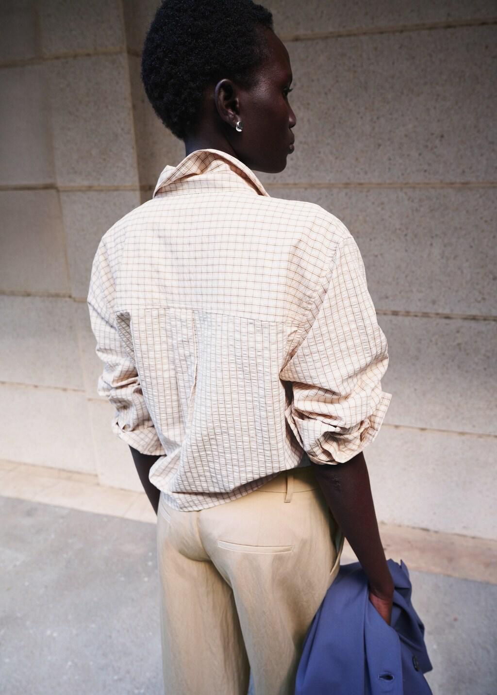 Brown Straight Checkered Shirt, Brown, large image number 2