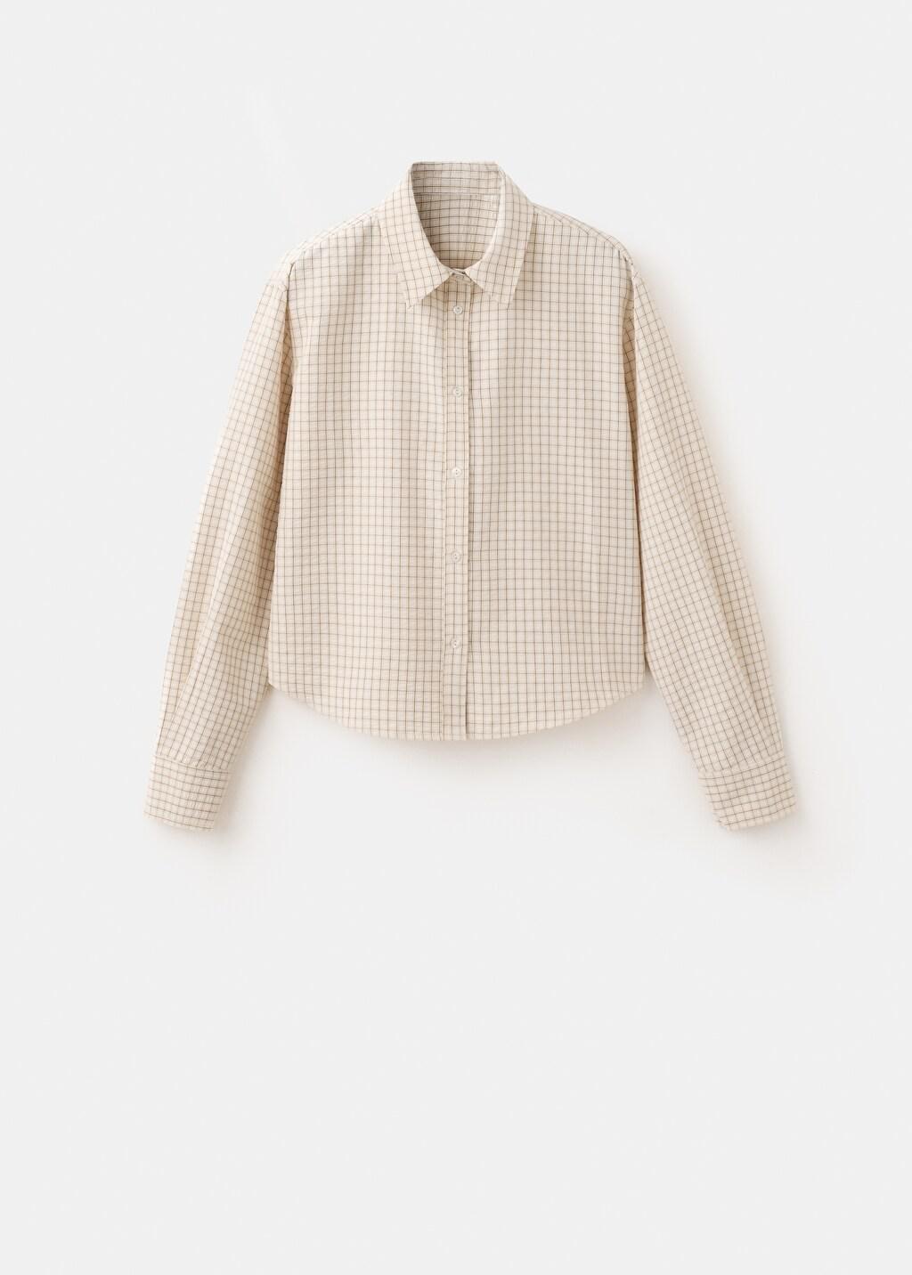 Brown Straight Checkered Shirt, Brown, large image number 6