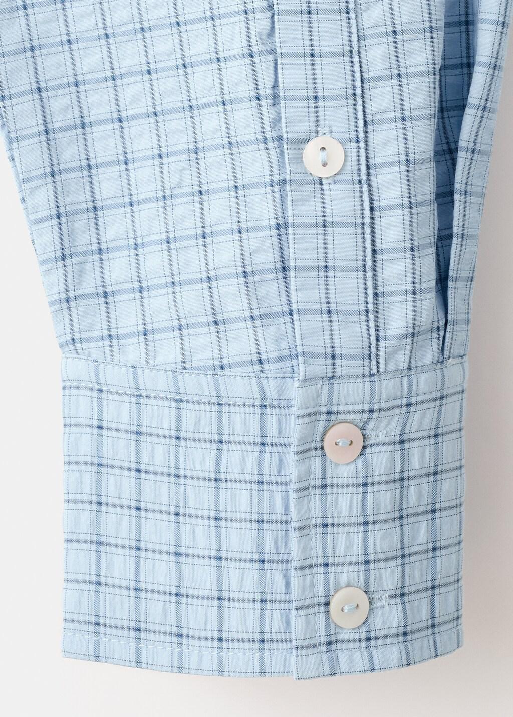 Blue Lt Pastel Straight Checkered Shirt, 0201_50, large image number 5