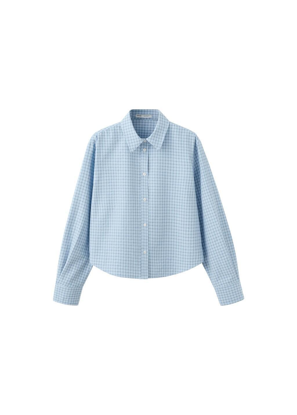 Blue Lt Pastel Straight Checkered Shirt, 0201_50, large image number 7