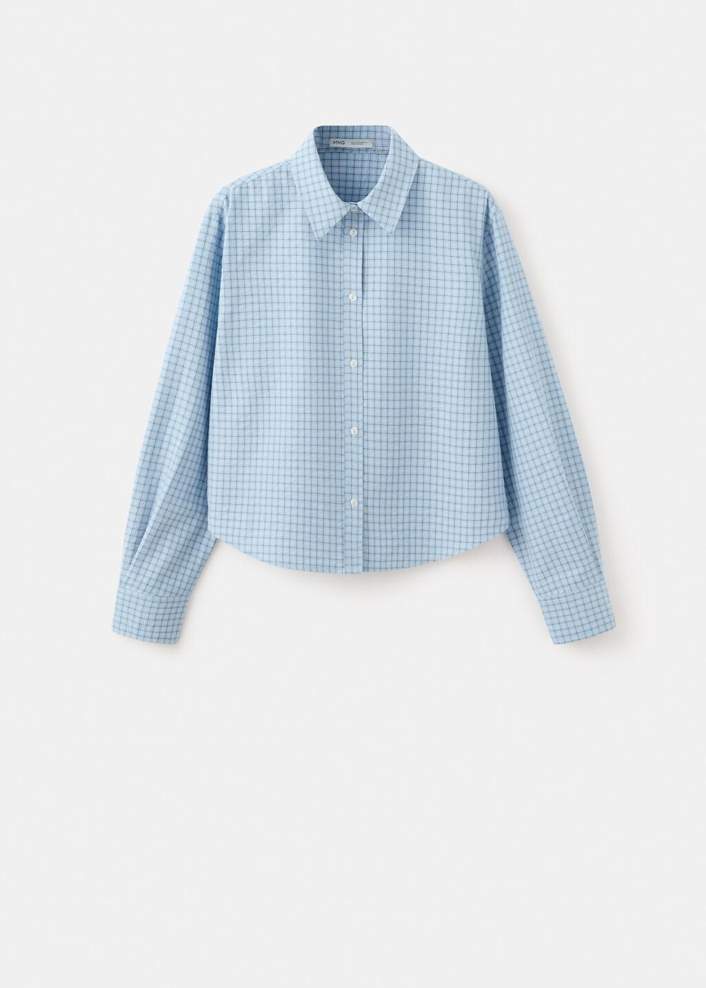 Blue Lt Pastel Straight Checkered Shirt, 0201_50, large image number 8