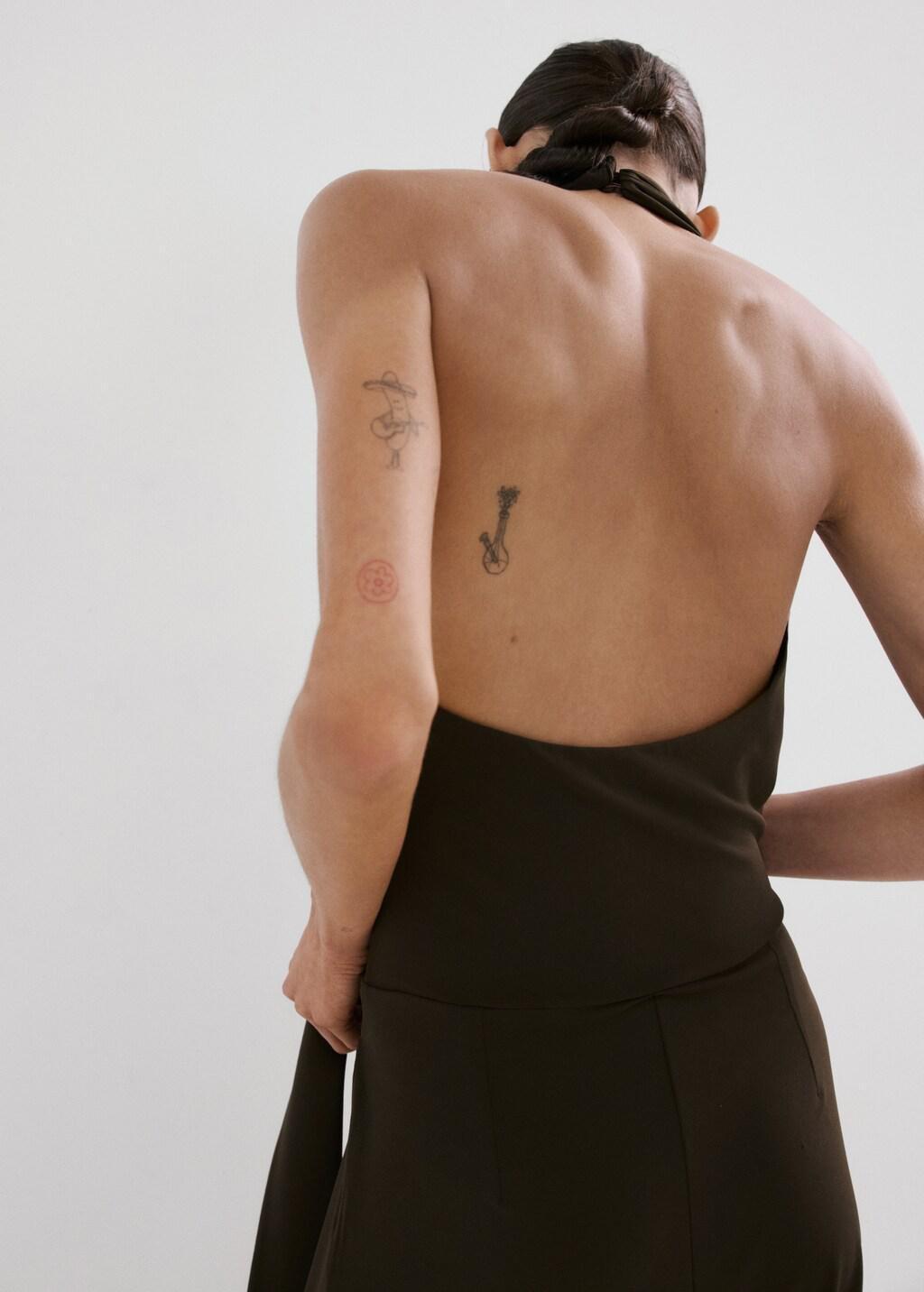 Brown Bow Wrap Jumpsuit, Brown, large image number 2