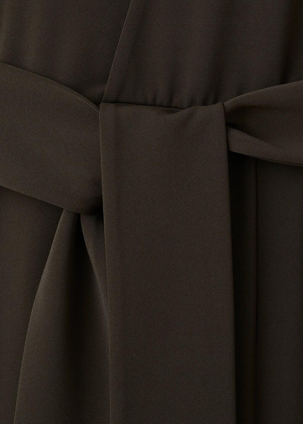 Brown Bow Wrap Jumpsuit, Brown, large image number 5