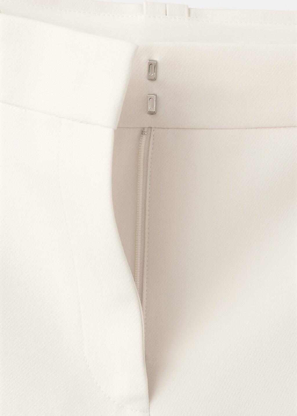 White Low-Rise Trousers With Belt Loops, Natural White, medium