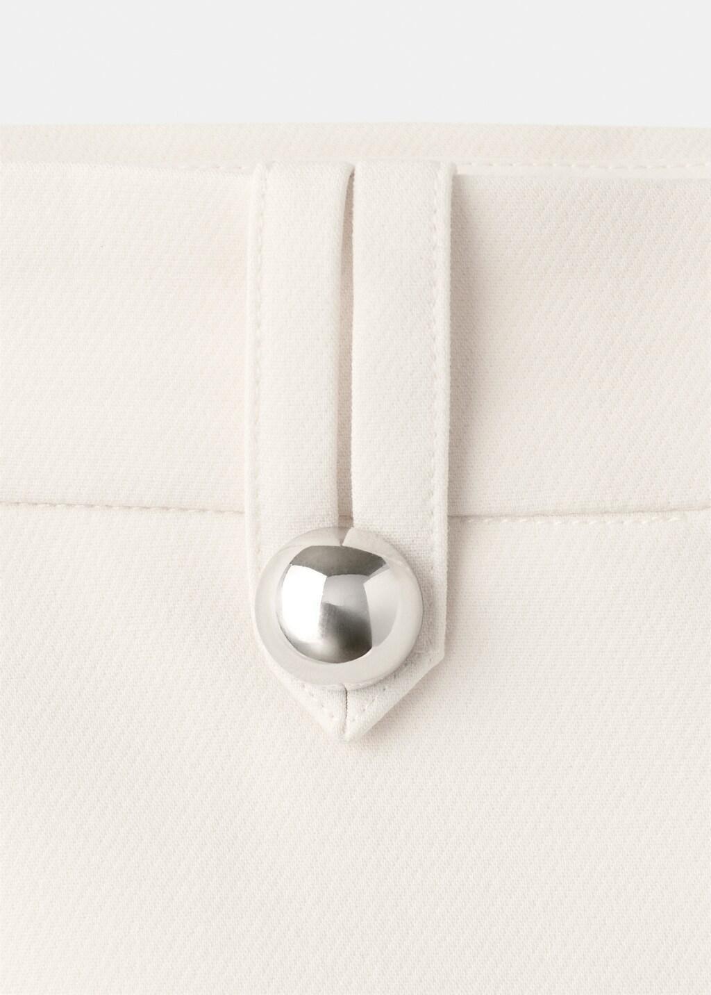 White Low-Rise Trousers With Belt Loops, Natural White, large image number 5