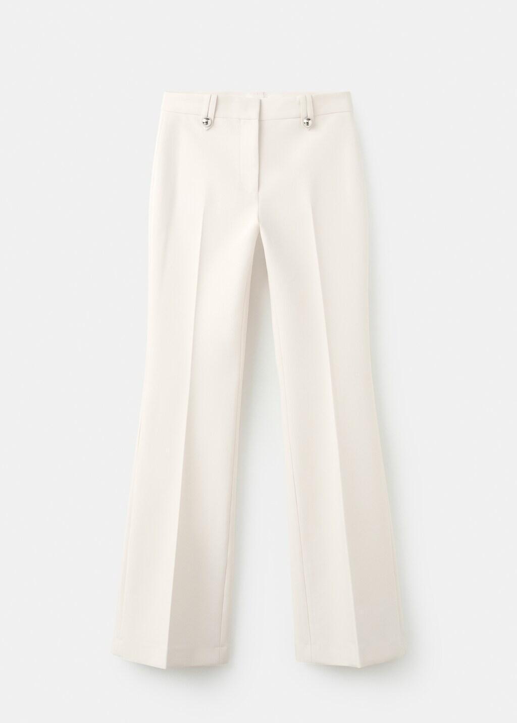 Low-rise trousers with belt loops, Natural White, large image number 7