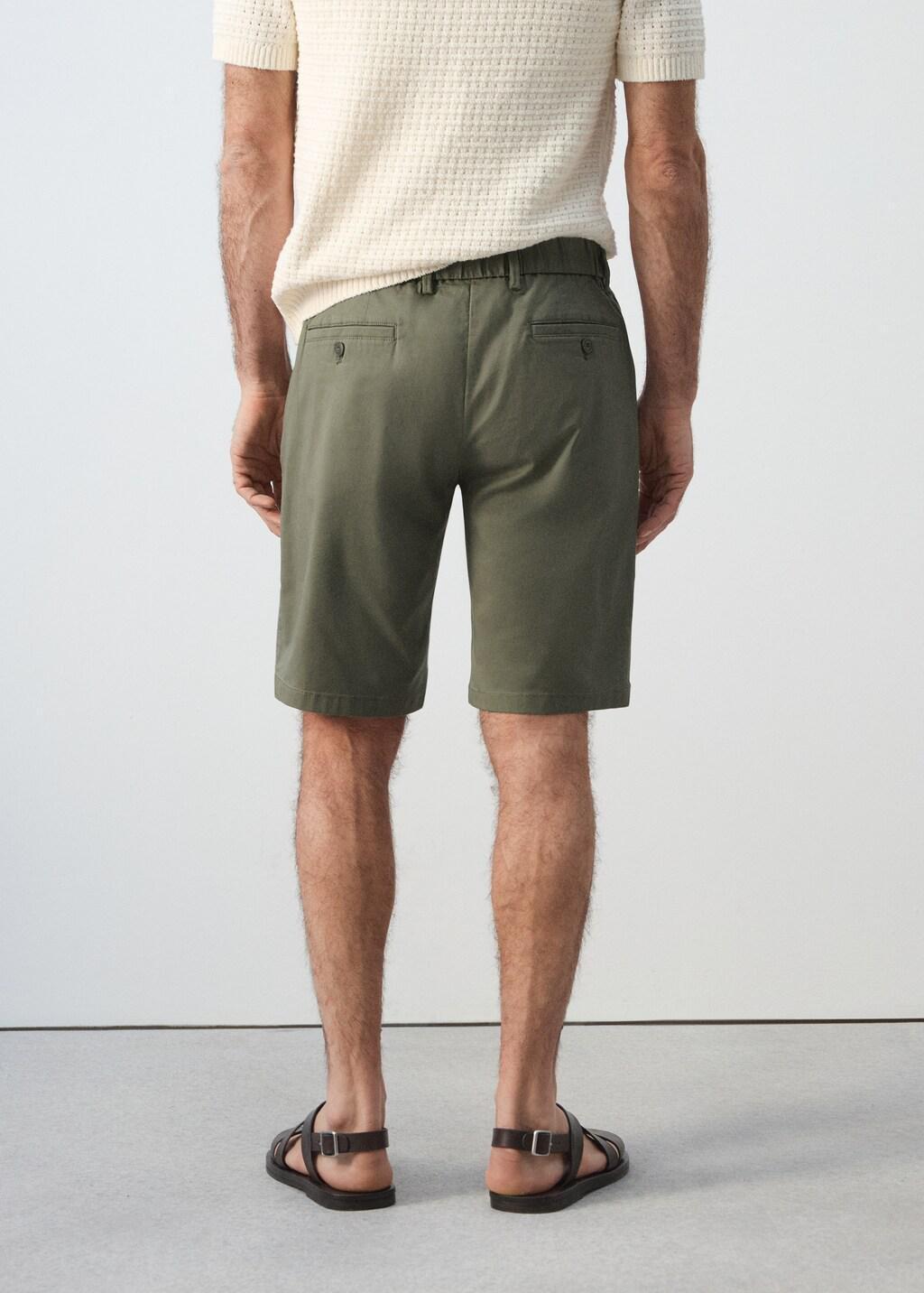 Green Slim-Fit Chino Cotton Bermuda Shorts, Medium Green, large image number 2