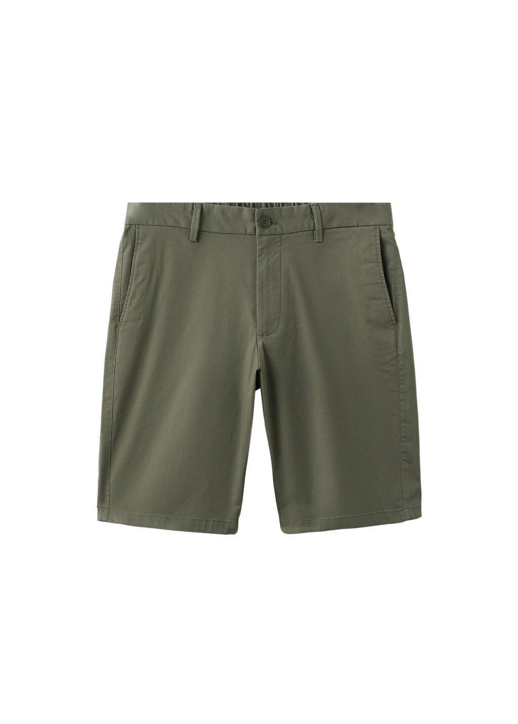 Green Slim-Fit Chino Cotton Bermuda Shorts, Medium Green, large image number 7