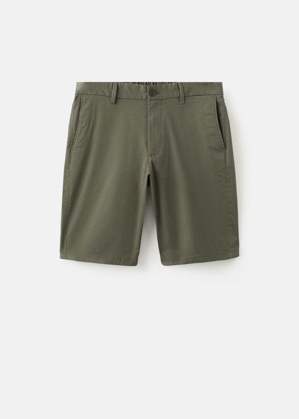 Green Slim-Fit Chino Cotton Bermuda Shorts, Medium Green, large image number 8