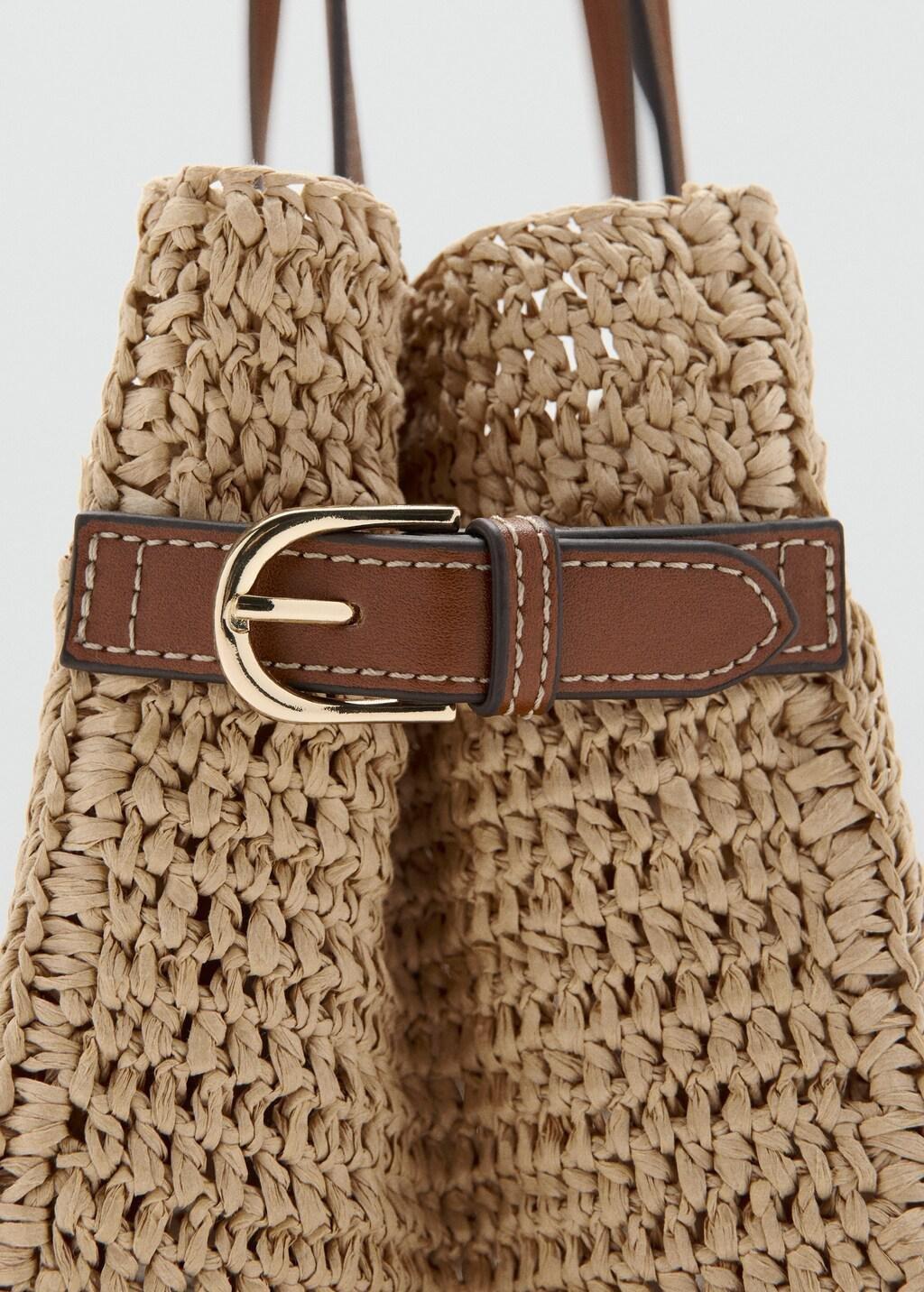 Brown Natural Fibre Tote Bag, Medium Brown, medium