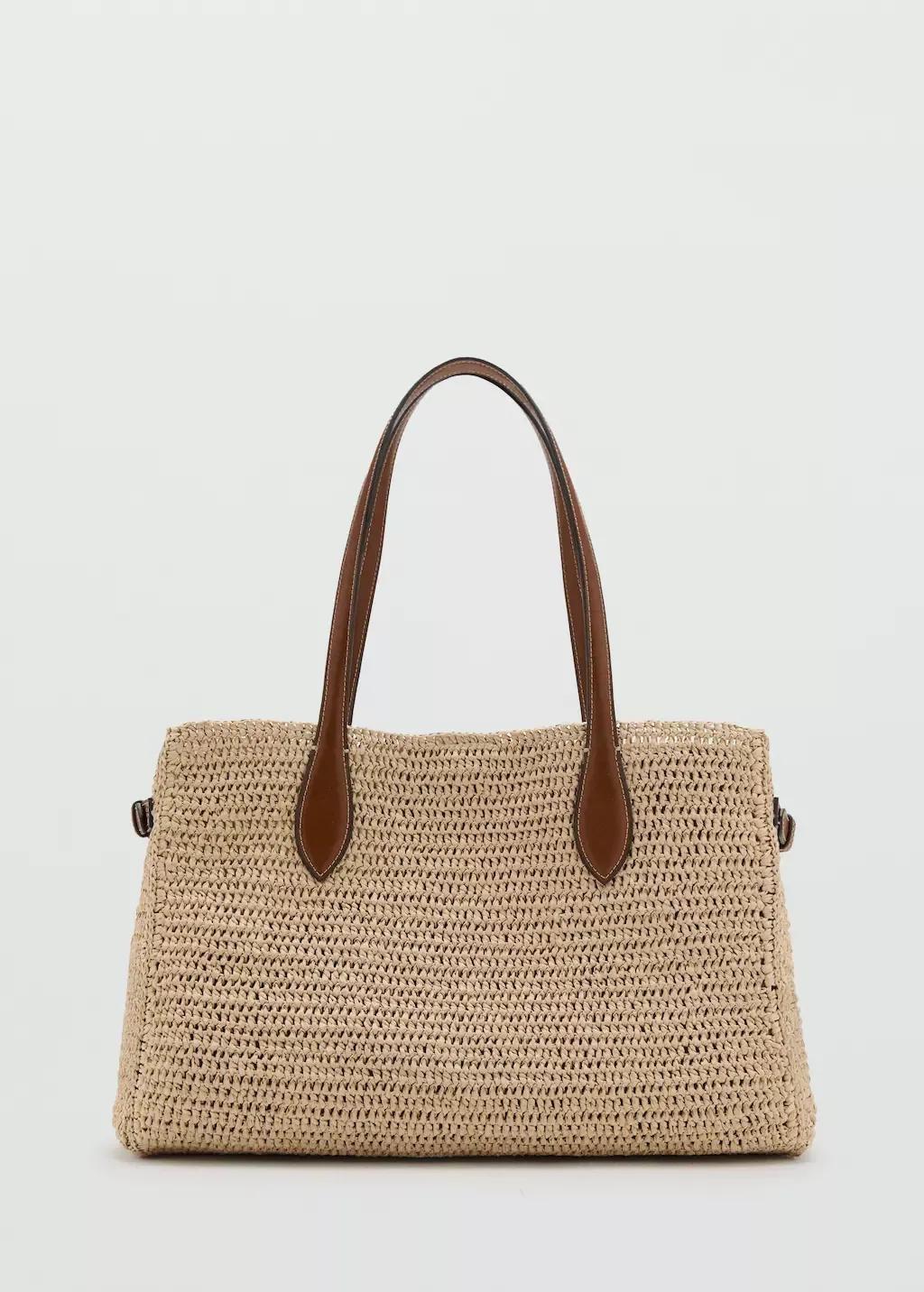 Brown Natural Fibre Tote Bag, Medium Brown, large image number 4