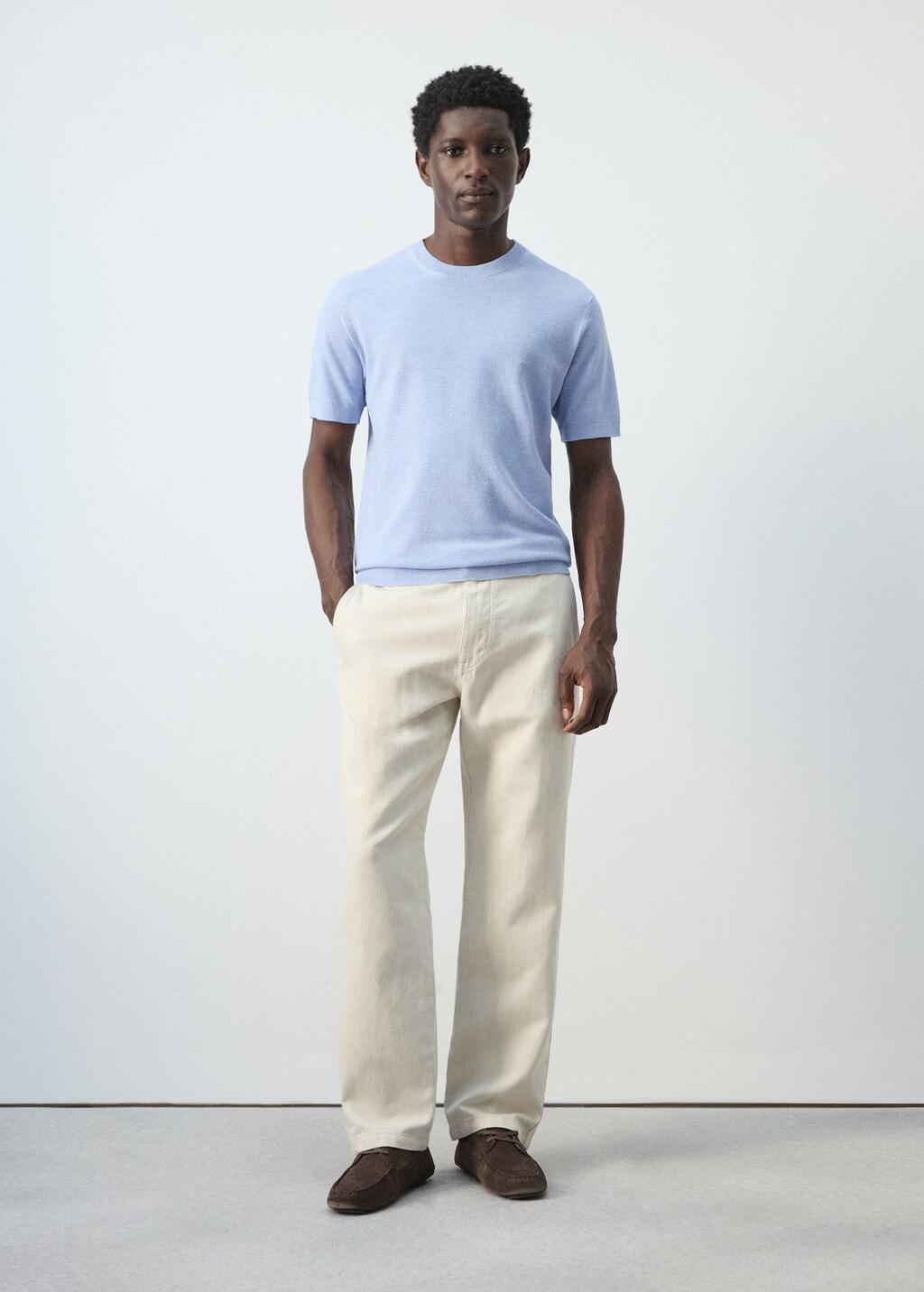 LT-PASTEL BLUE Cotton fine-knit t-shirt, 0201_50, large image number 0