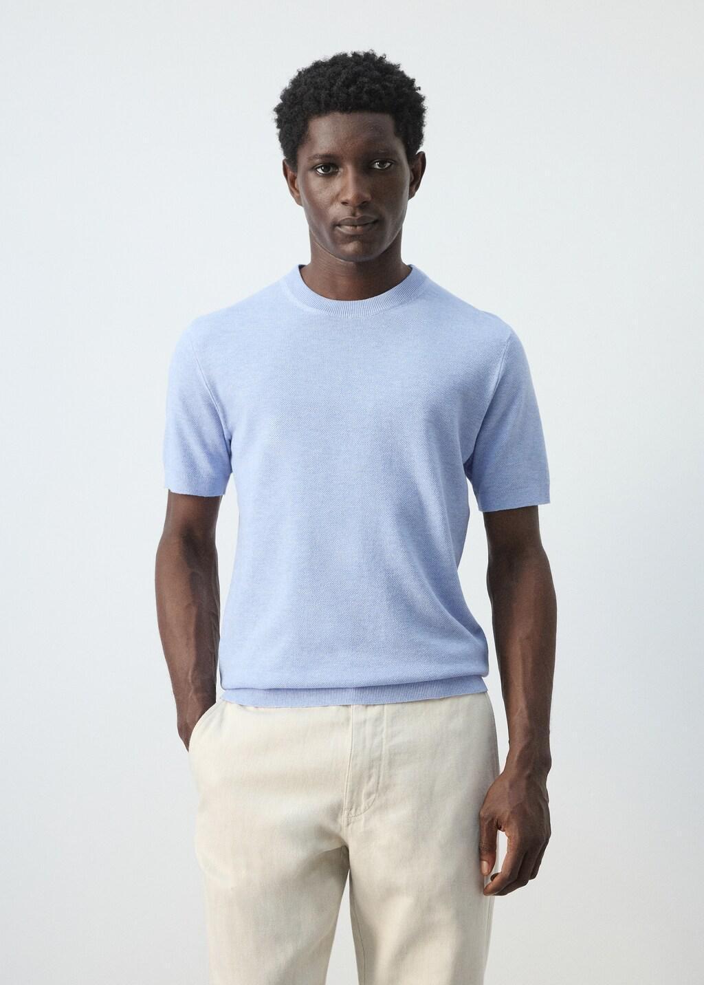 LT-PASTEL BLUE Cotton fine-knit t-shirt, 0201_50, large image number 3