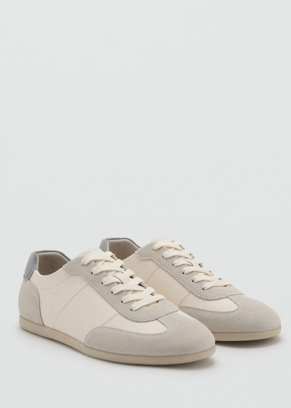 White Combined Leather Sneaker, White, large image number 0