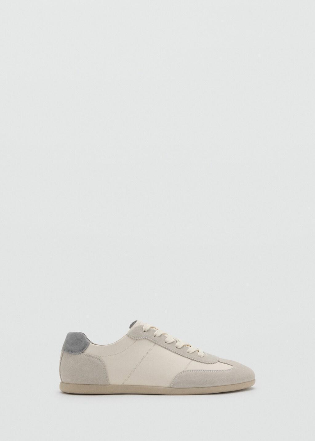 White Combined Leather Sneaker, White, large image number 3