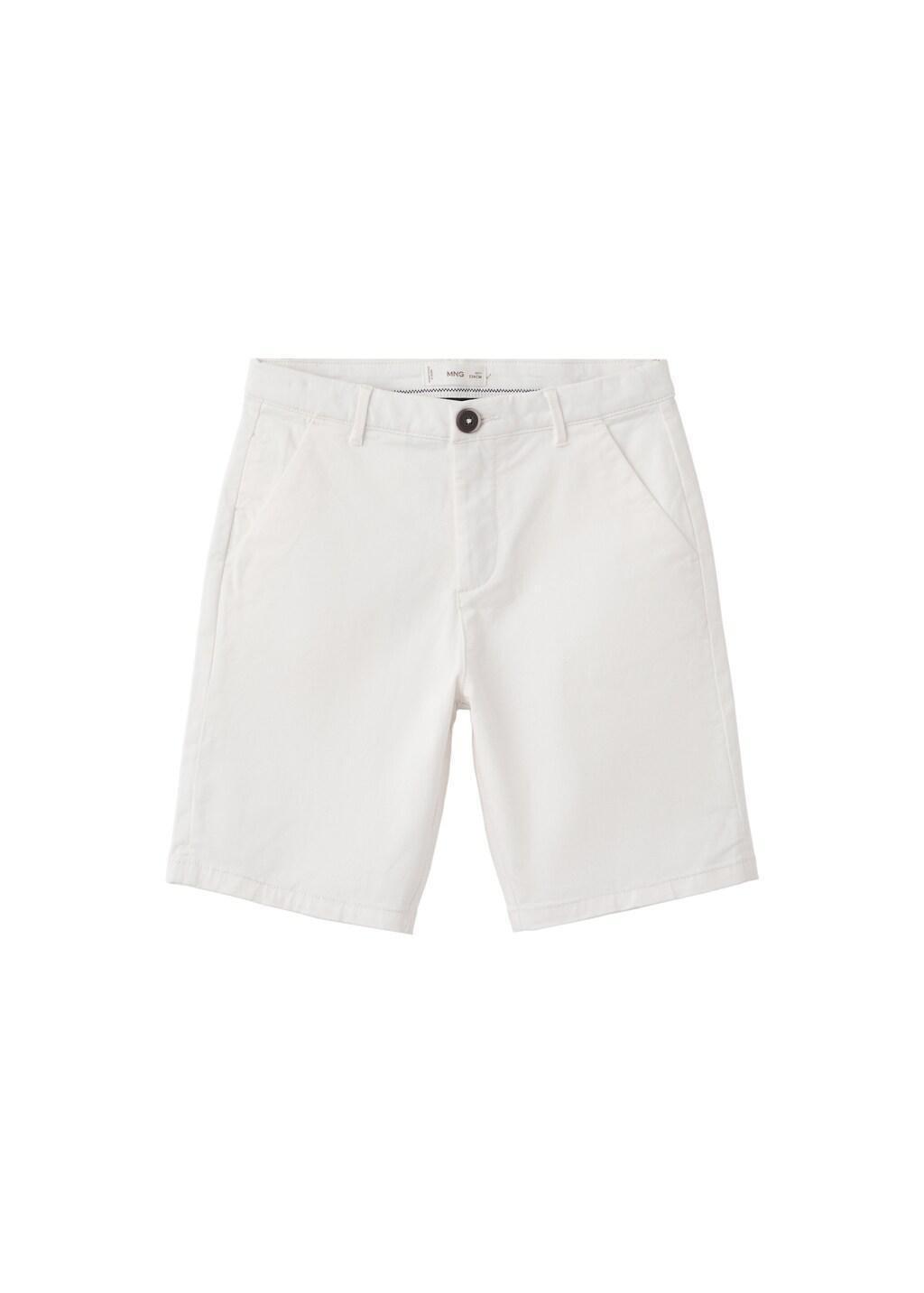 White Cotton Bermuda Shorts, Kids Boy, White, large image number 4