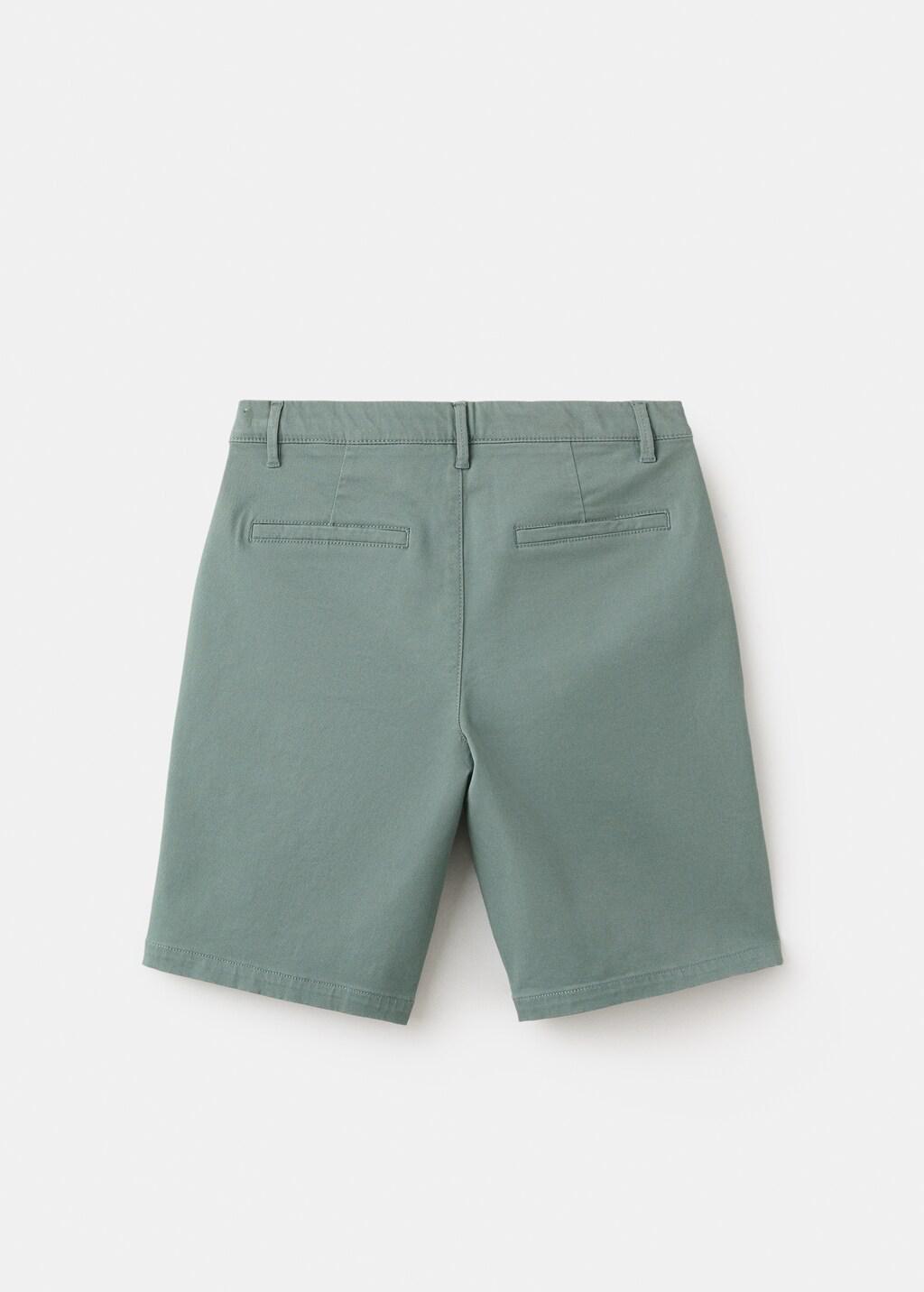 Green Cotton Bermuda Shorts, Kids Boy, Medium Green, medium