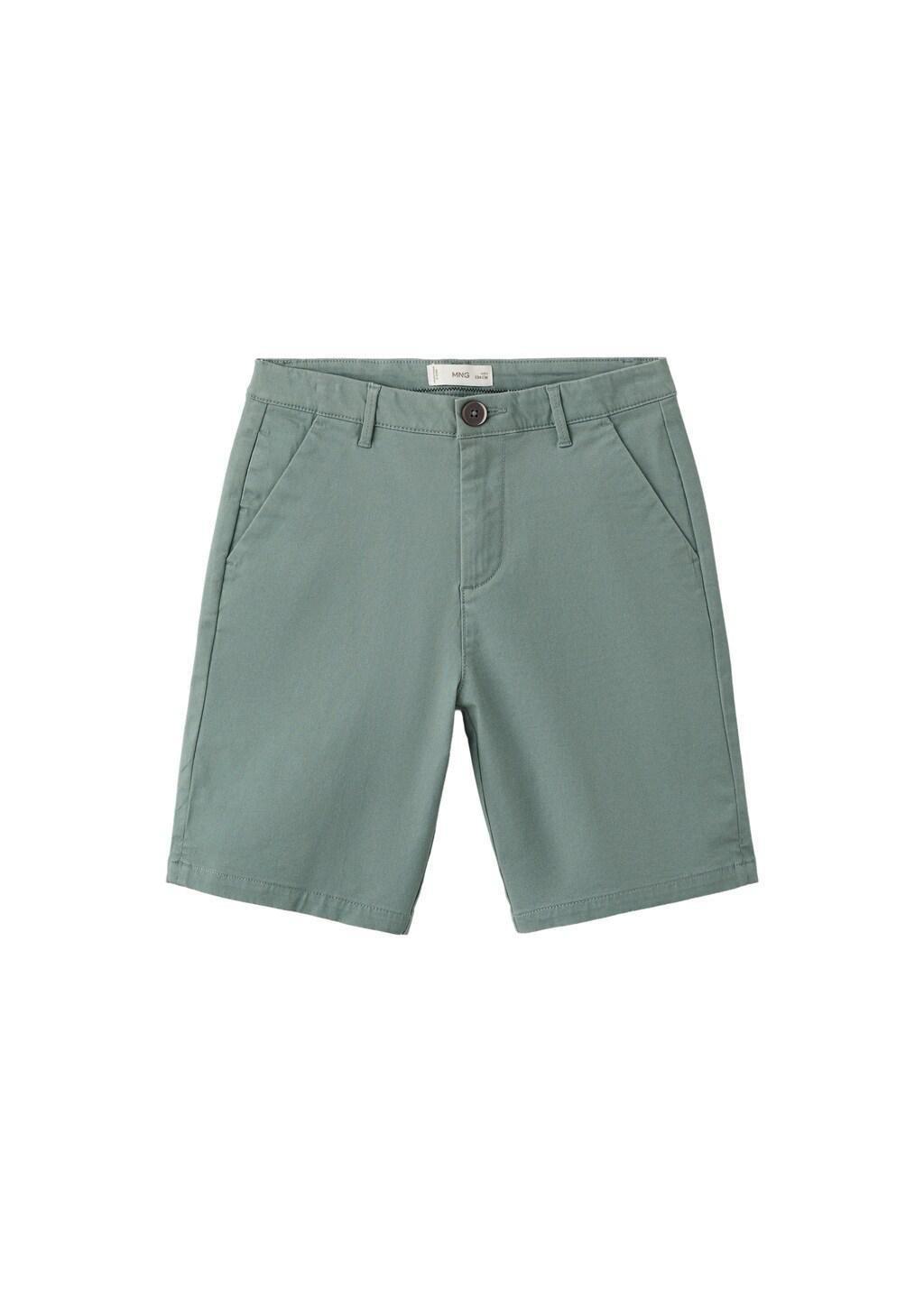 Green Cotton Bermuda Shorts, Kids Boy, Medium Green, large image number 3
