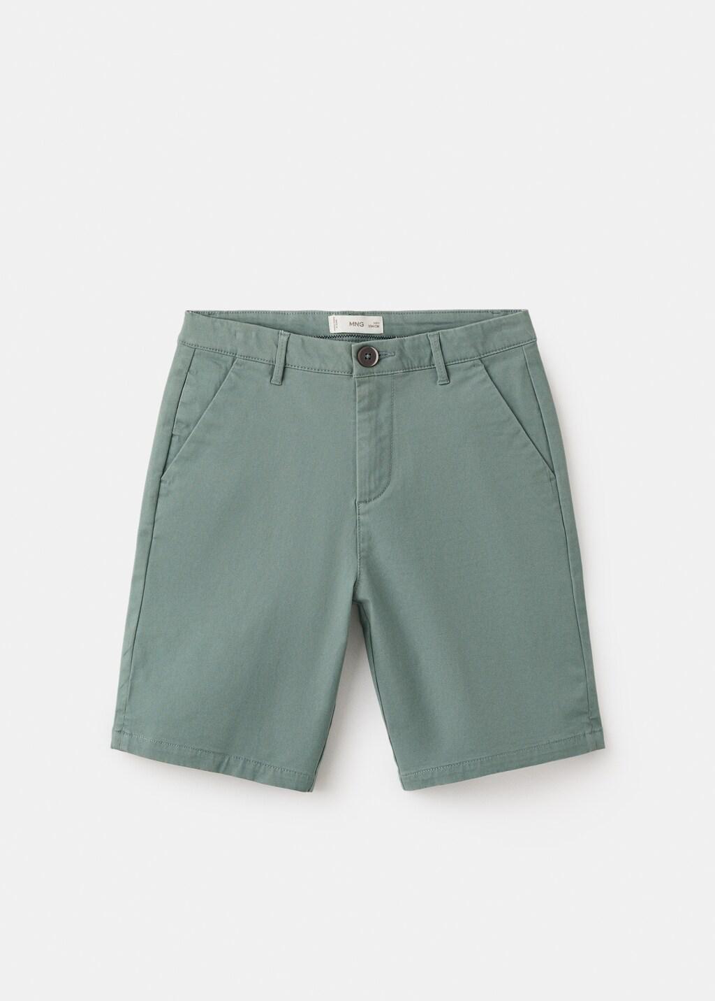 Green Cotton Bermuda Shorts, Kids Boy, Medium Green, large image number 4
