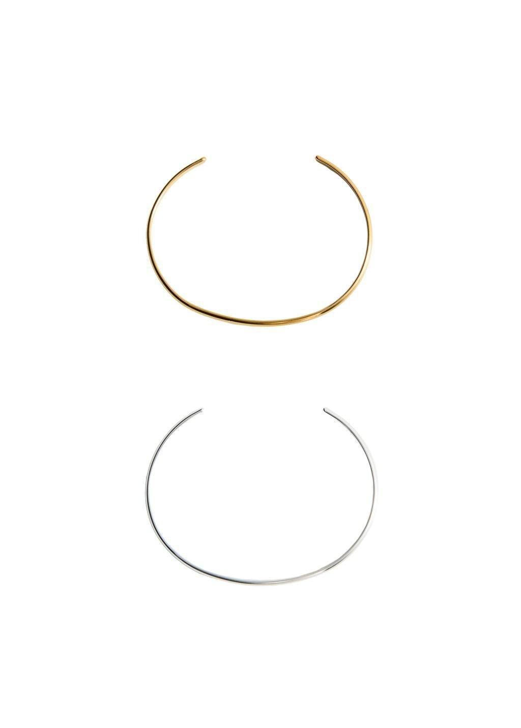 Gold Set Of Combined Stainless Steel Bracelets, Gold, medium