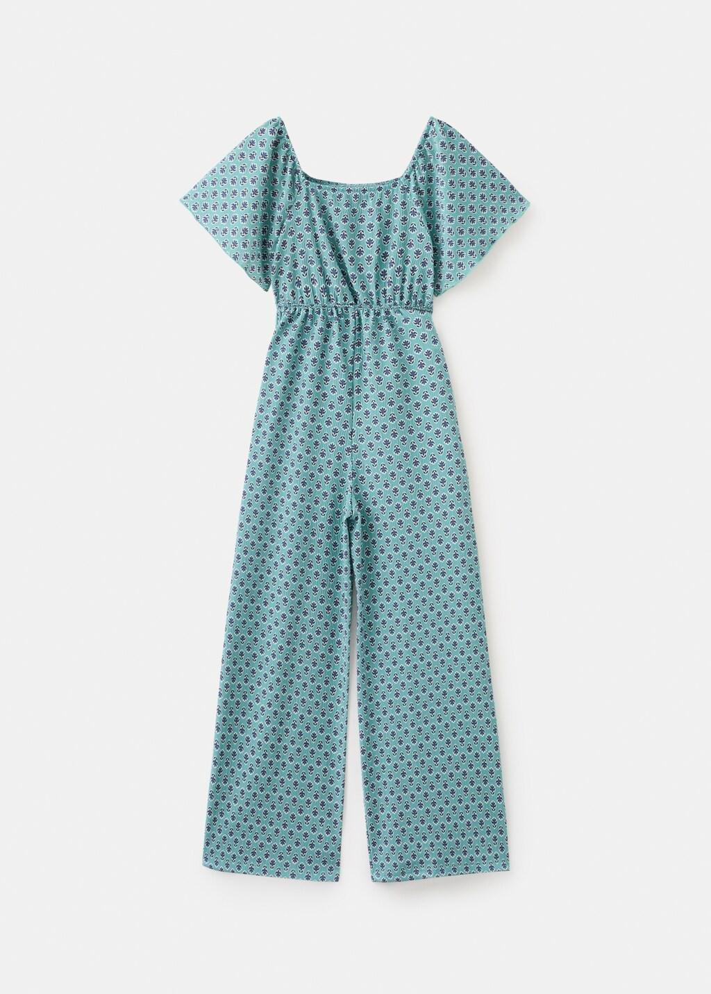 Green Long Printed Jumpsuit, Kids Girls, 0201_45, large image number 2