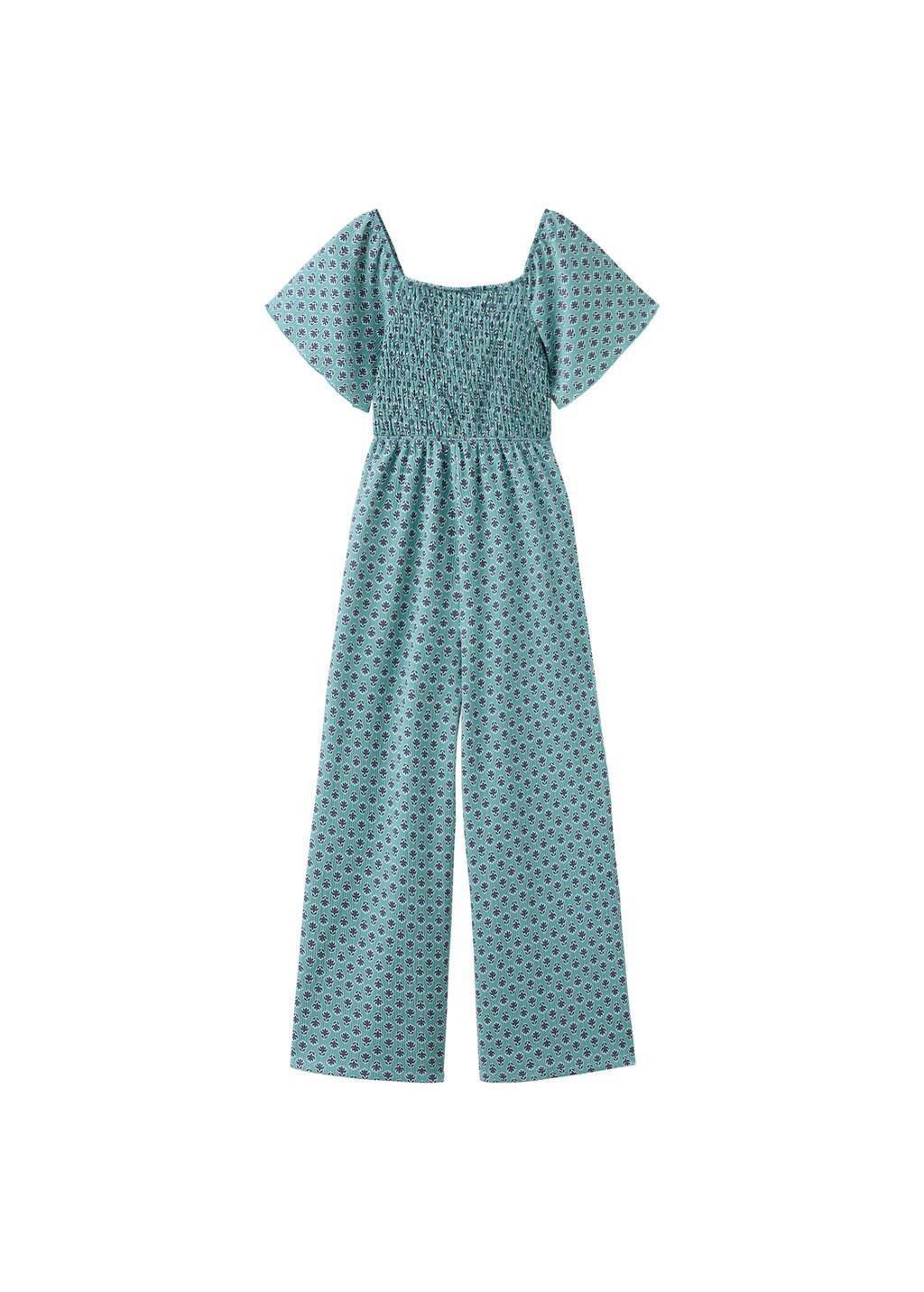 Green Long Printed Jumpsuit, Kids Girls, 0201_45, large image number 6