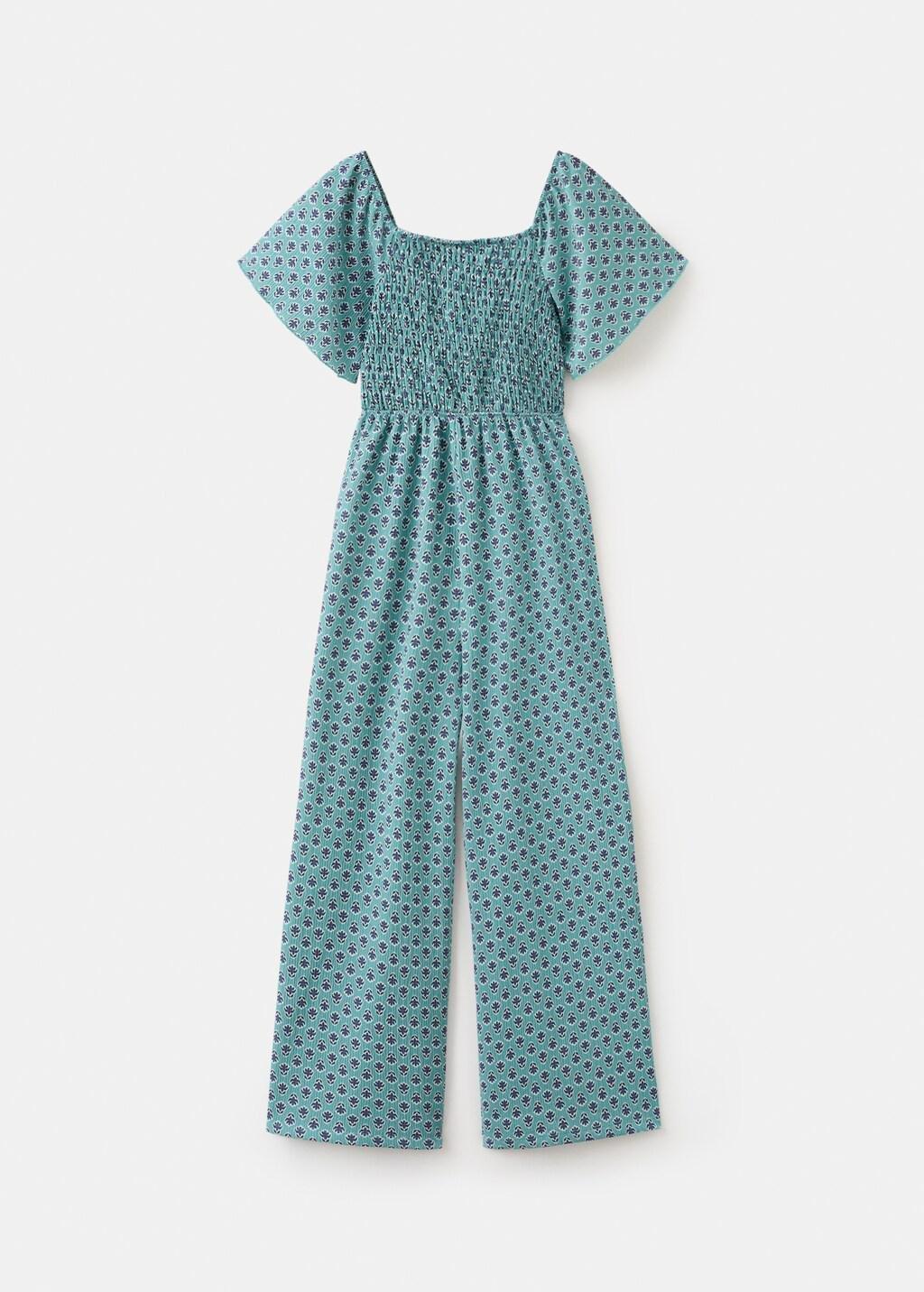 Green Long Printed Jumpsuit, Kids Girls, 0201_45, large image number 7