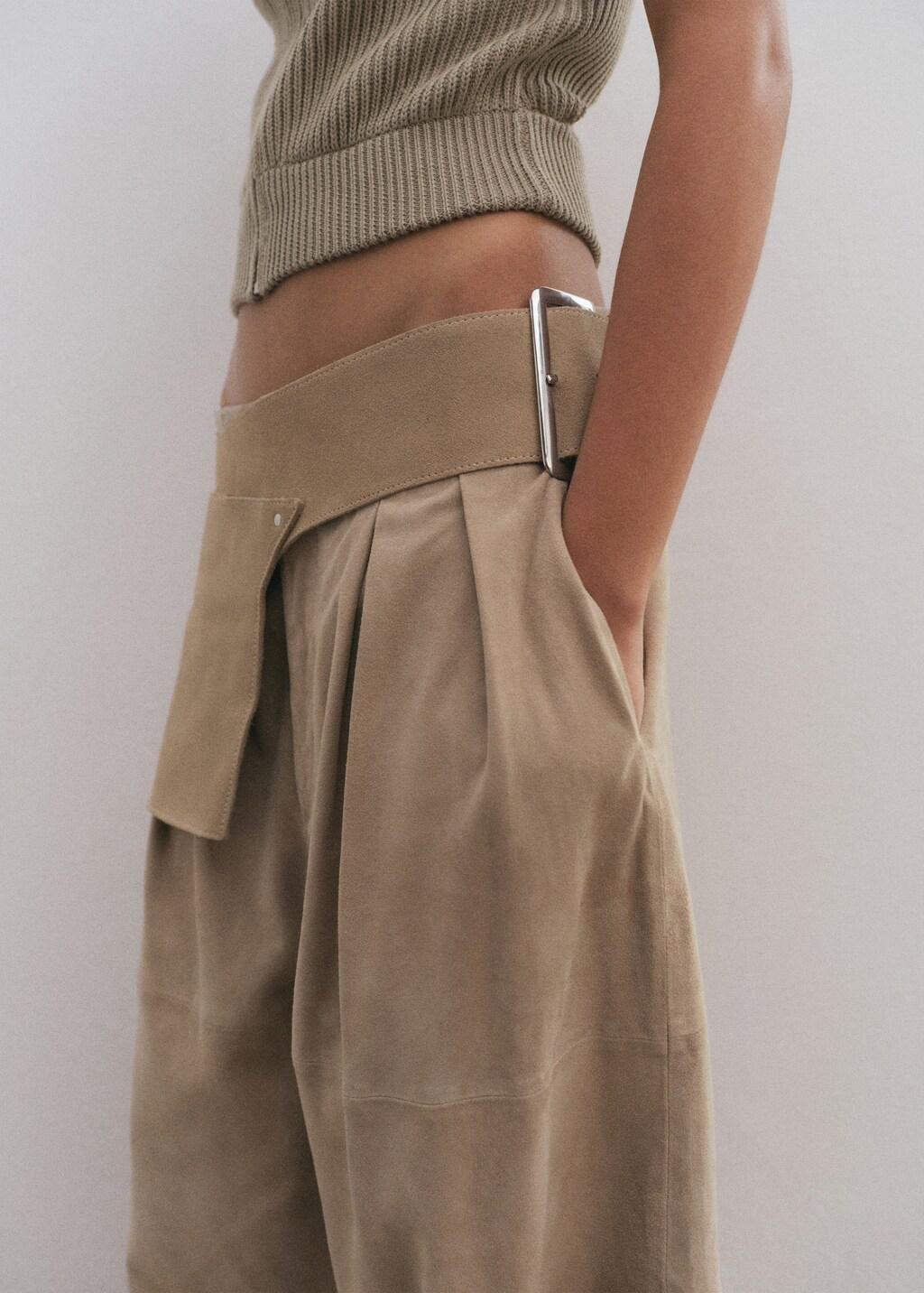 Brown Lt Pastel Suede Leather Belt, Light Pastel Brown, medium