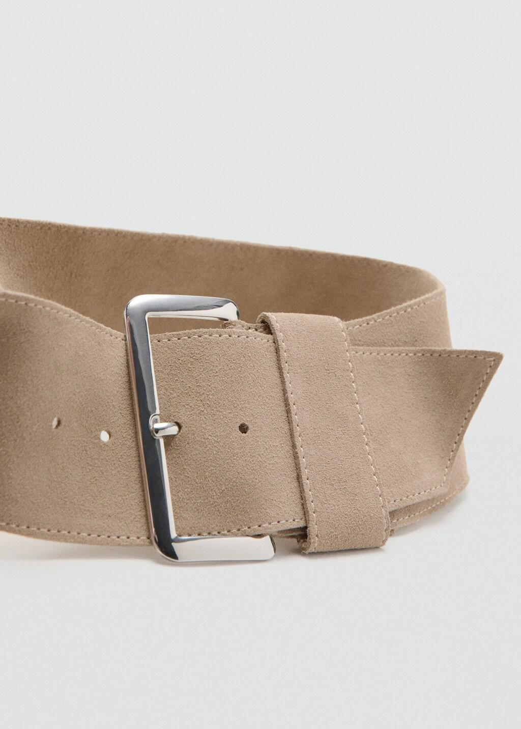 Brown Lt Pastel Suede Leather Belt, Light Pastel Brown, large image number 1