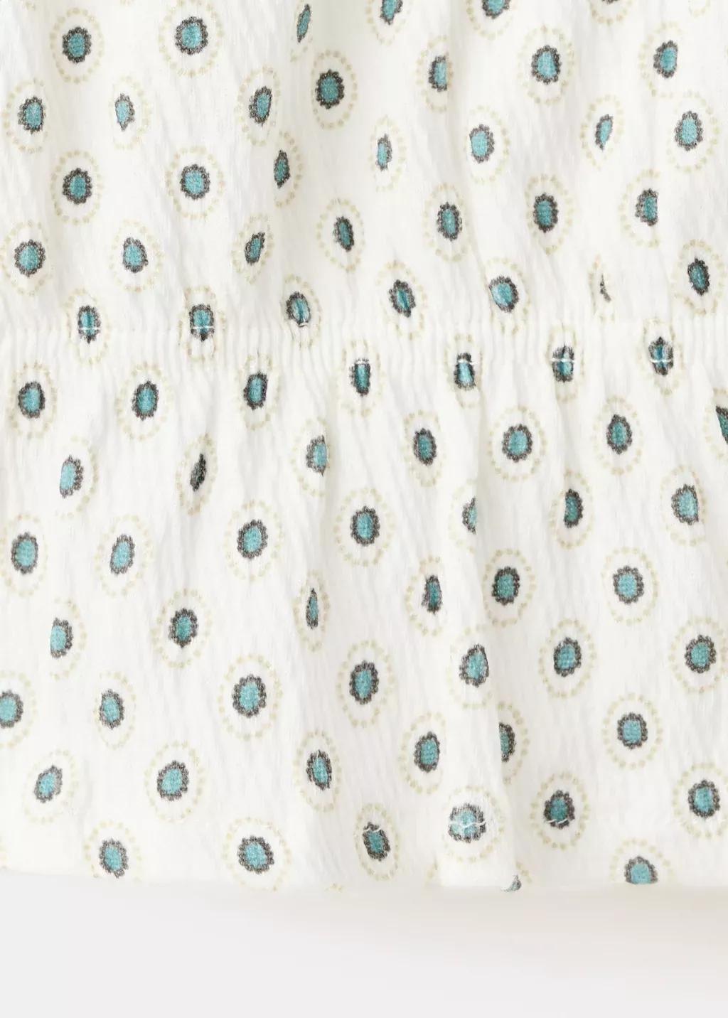 White Printed Top, Kids Girl, Natural White, large image number 2