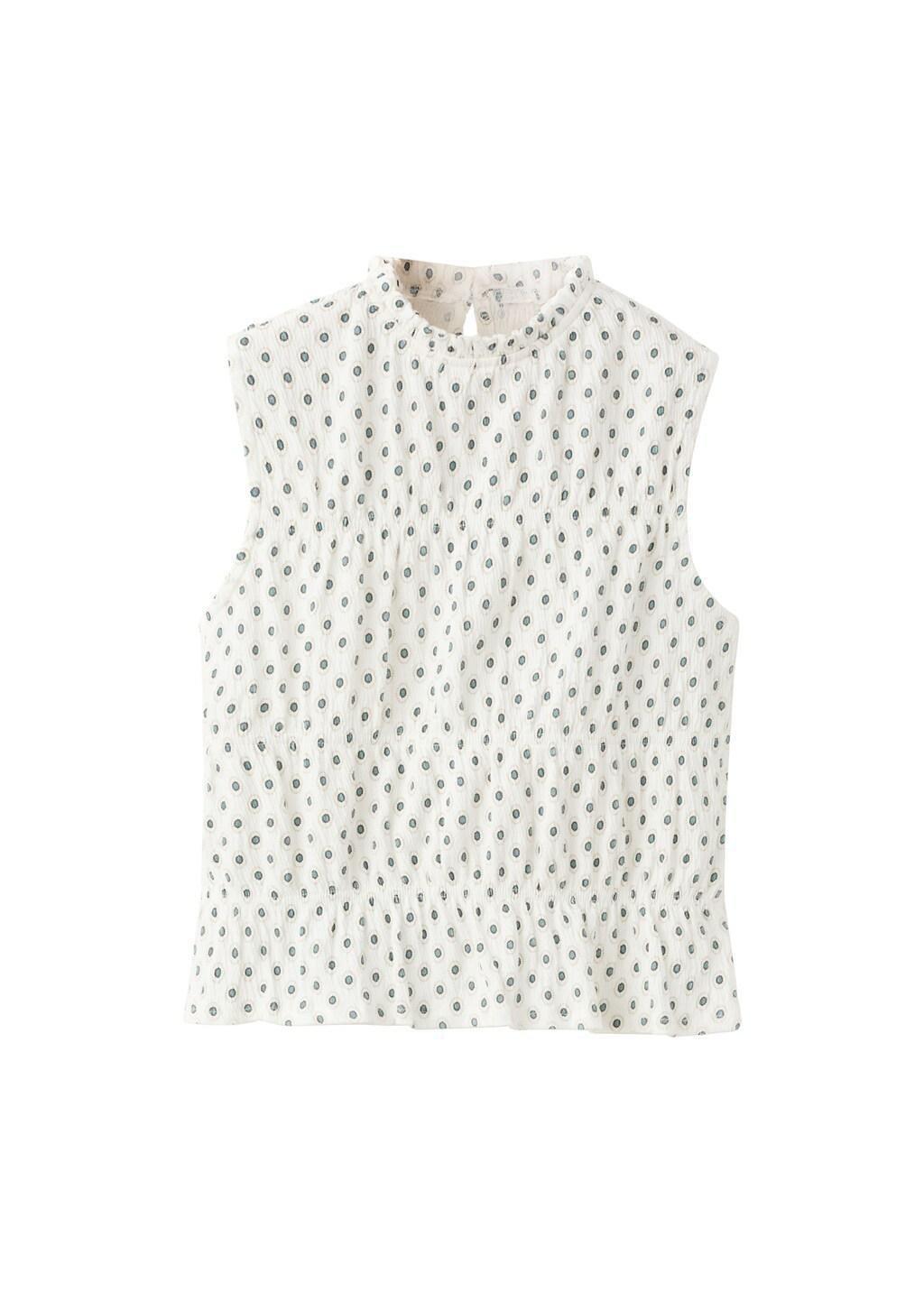 White Printed Top, Kids Girl, Natural White, large image number 3