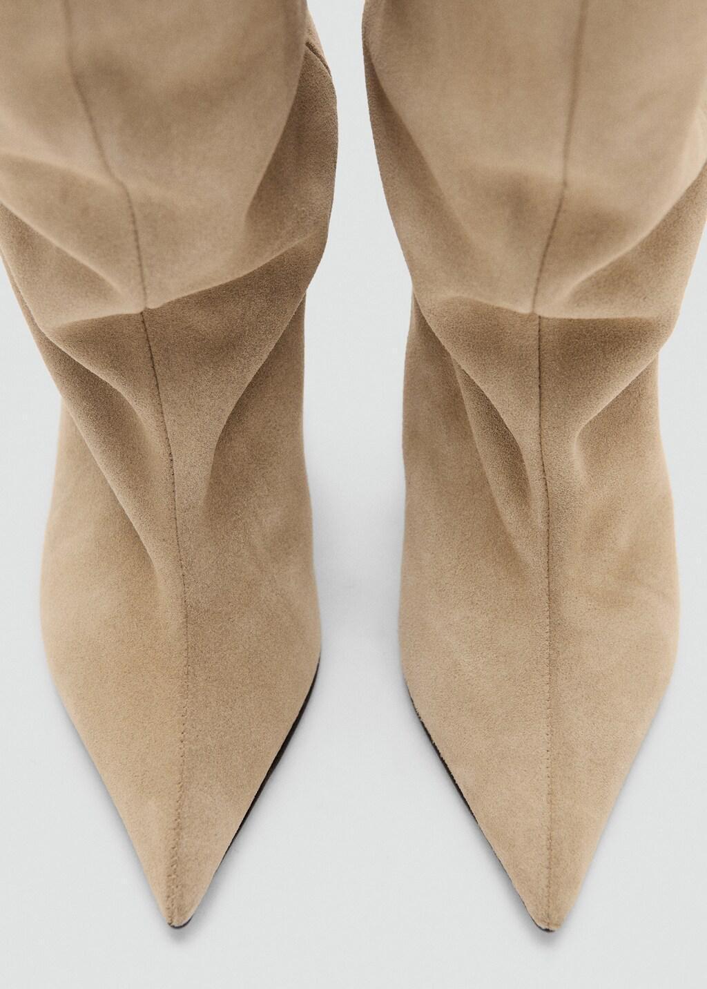 Brown Slouchy Suede Ankle Boot, Light Pastel Brown, large image number 2