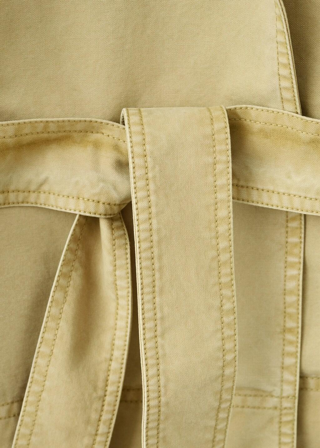 Brown Belted Lapel Parka, Medium Brown, large image number 5