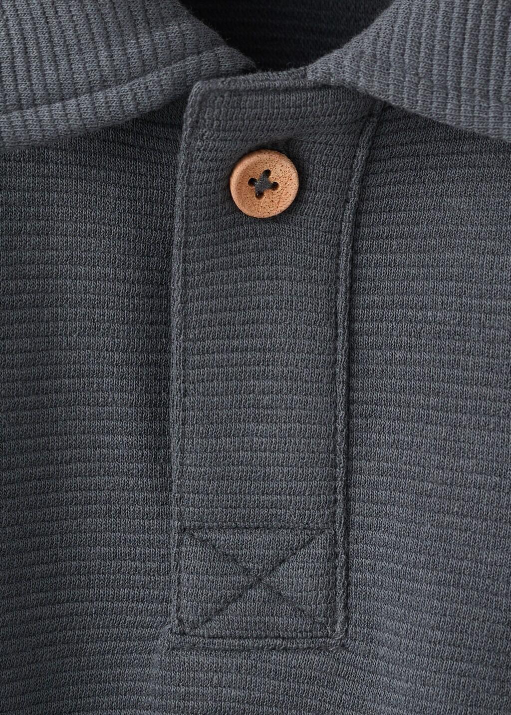 Grey Chest-Pocket Cotton Pocket Polo Shirt, Baby Boys, Charcoal, large image number 1