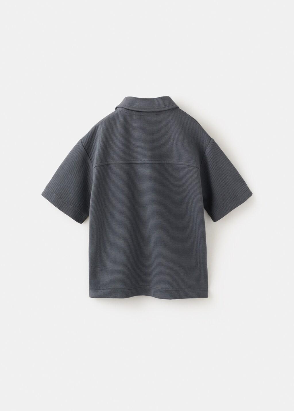 Grey Chest-Pocket Cotton Pocket Polo Shirt, Baby Boys, Charcoal, large image number 2