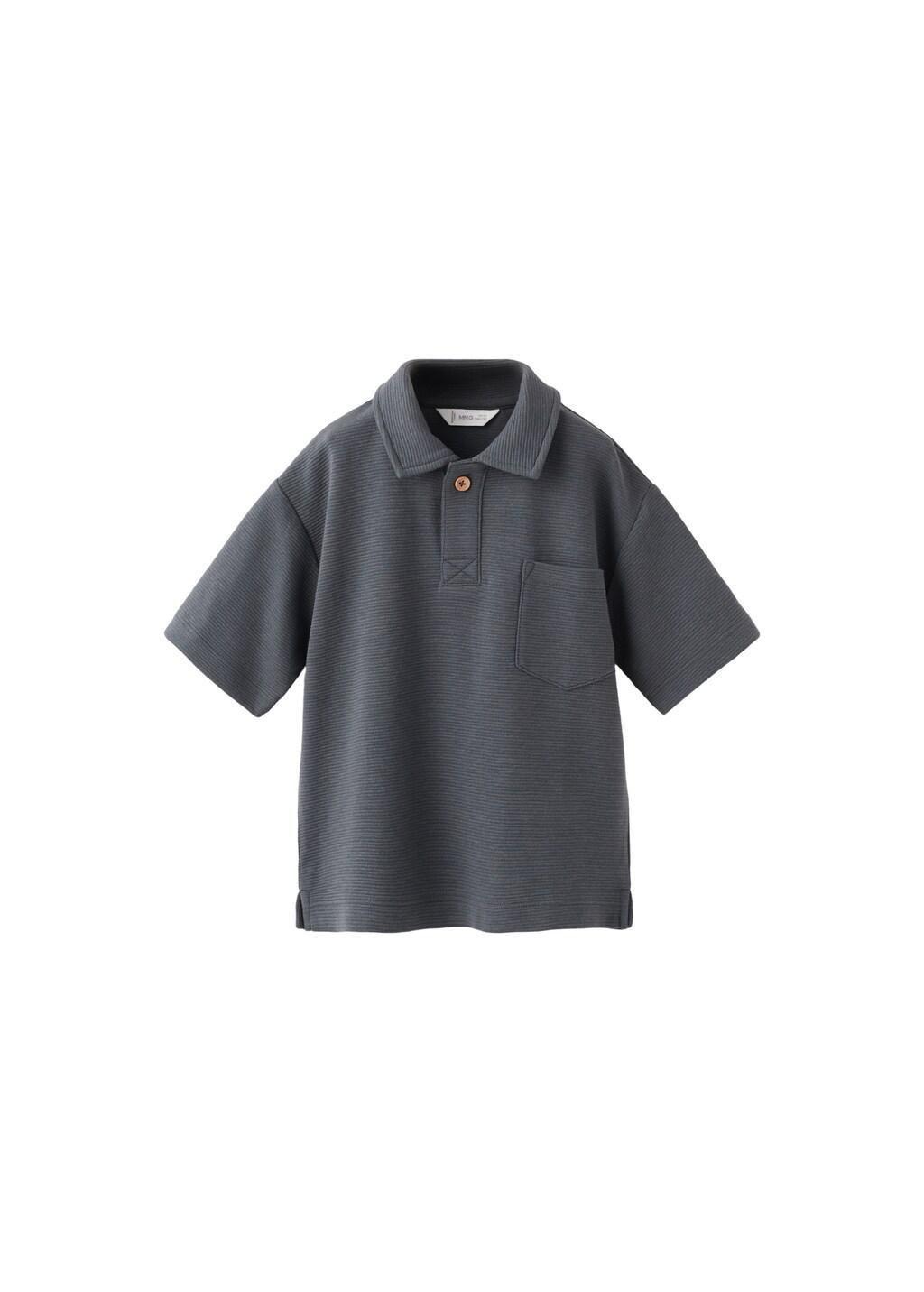 Grey Chest-Pocket Cotton Pocket Polo Shirt, Baby Boys, Charcoal, large image number 4