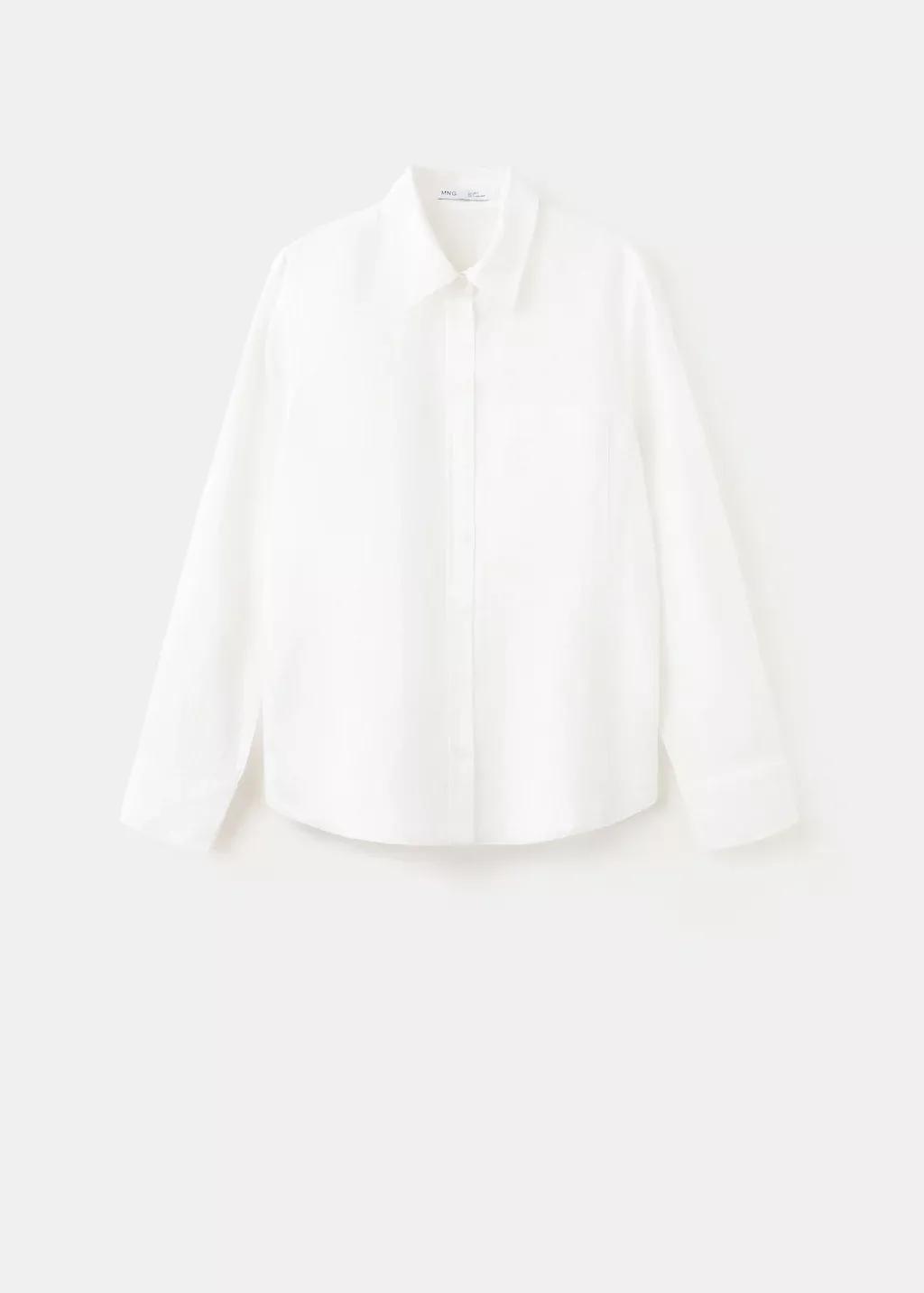White Pocket Linen Shirt, 0201_02, large image number 8