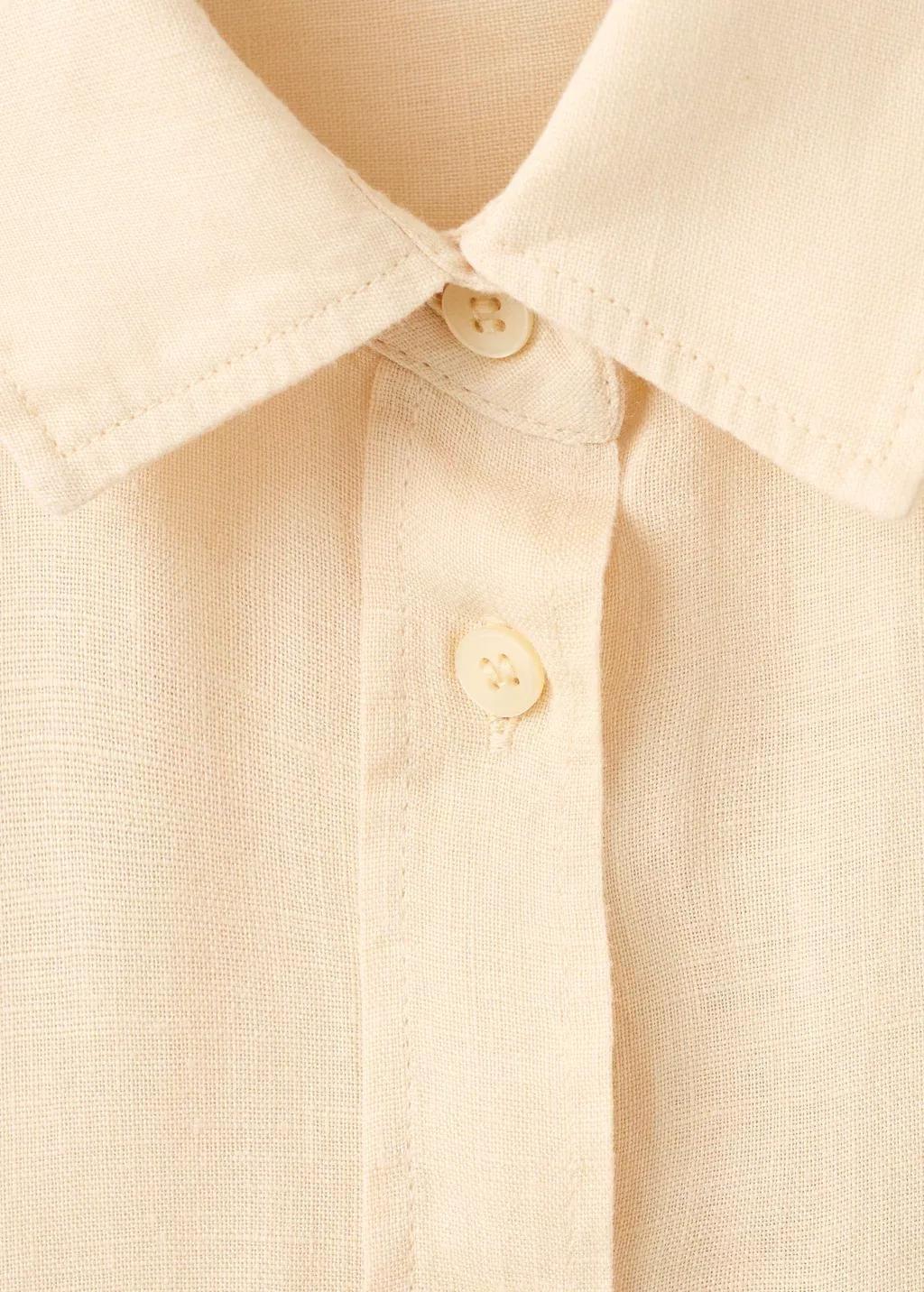 Yellow Pocket Linen Shirt, Yellow, large image number 1