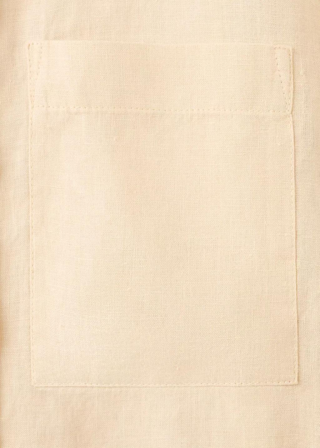Yellow Pocket Linen Shirt, Yellow, large image number 5
