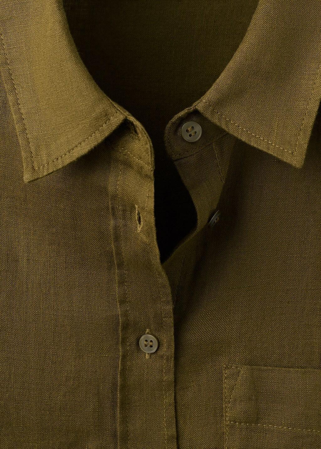 Green Pocket Linen Shirt, 0201_36, large image number 1