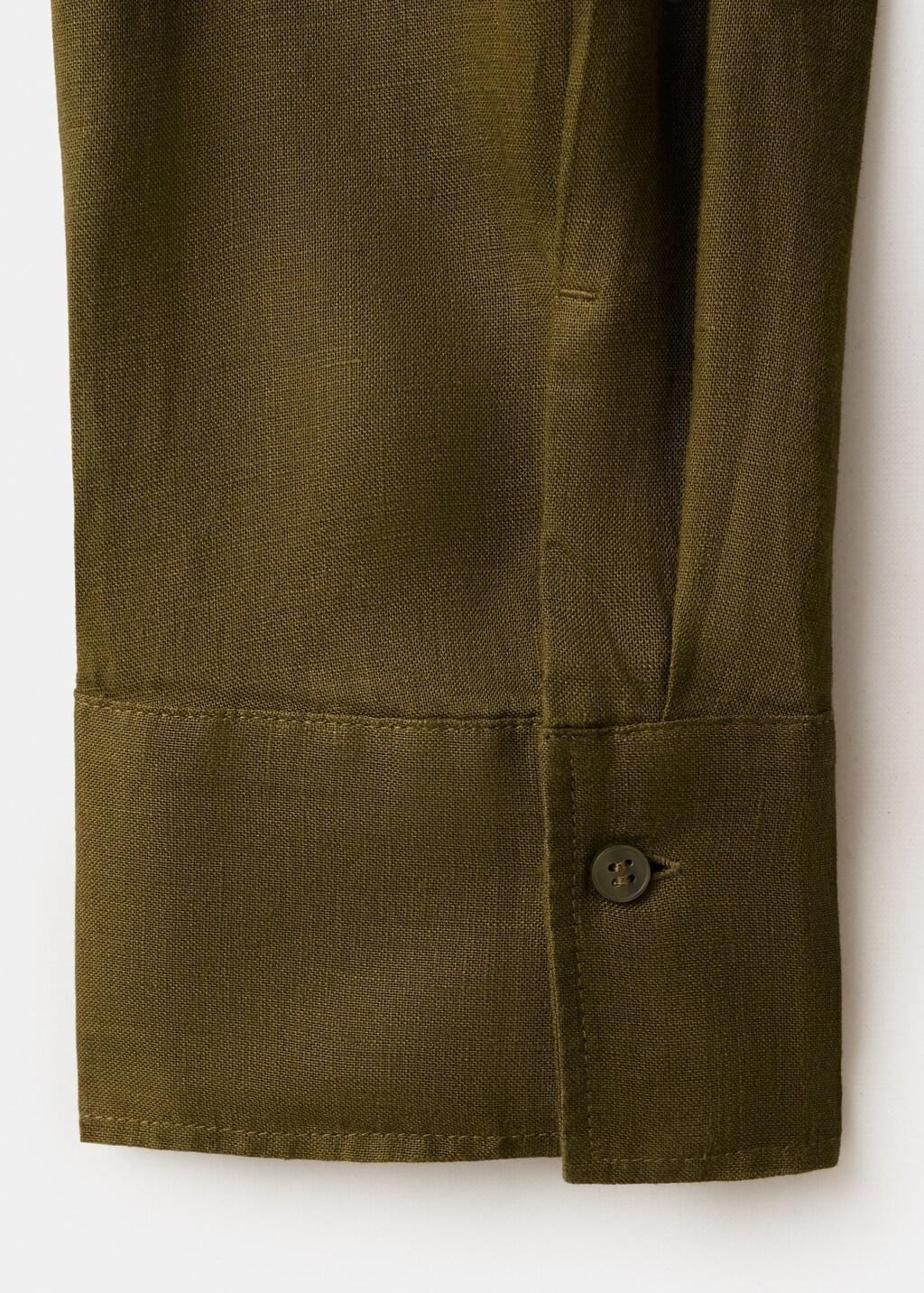 Green Pocket Linen Shirt, 0201_36, large image number 5