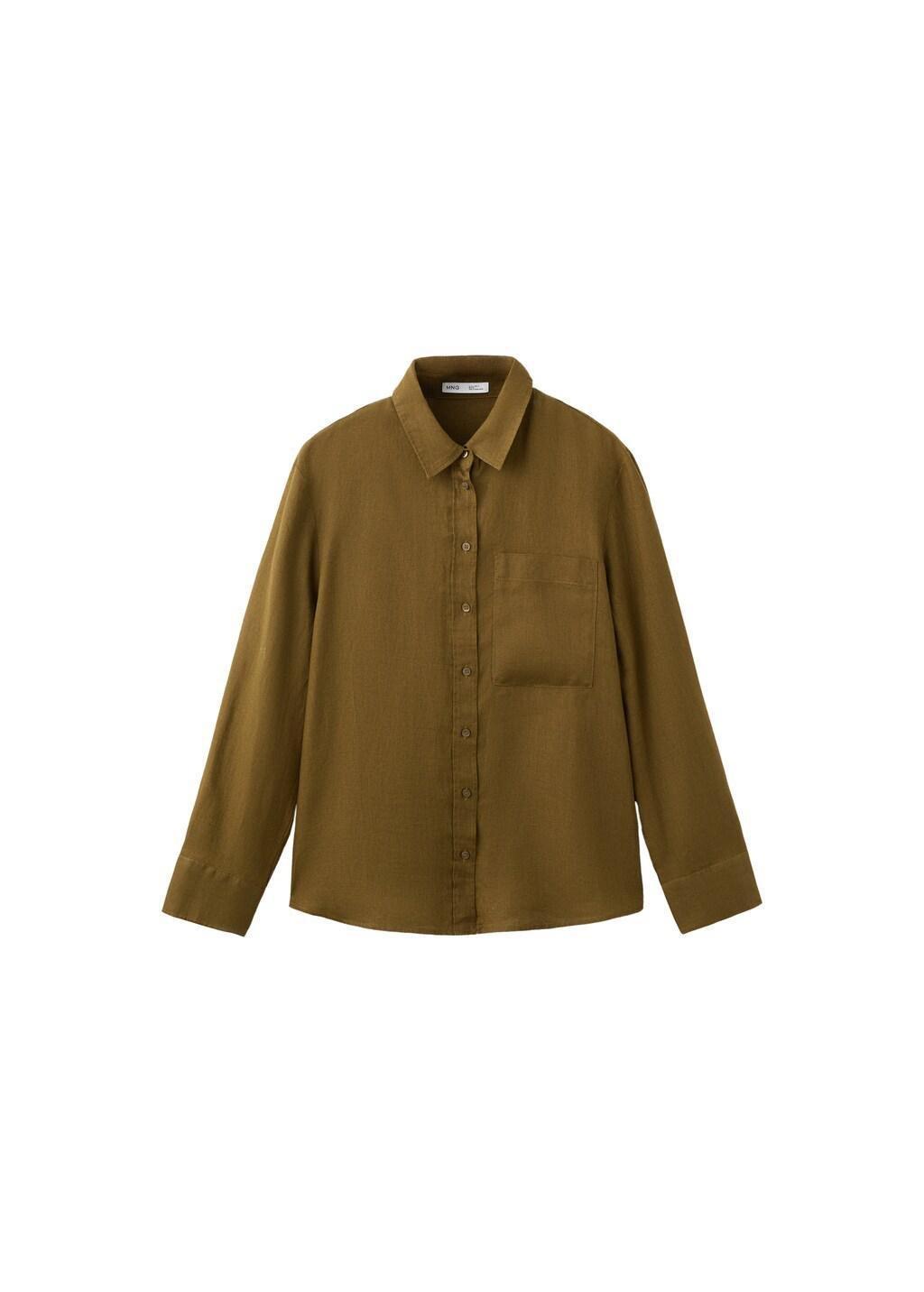 Green Pocket Linen Shirt, 0201_36, large image number 8