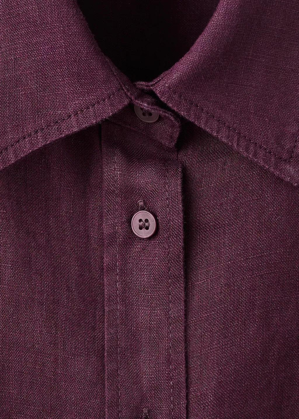 Purple Pocket Linen Shirt, 0201_66, large image number 1