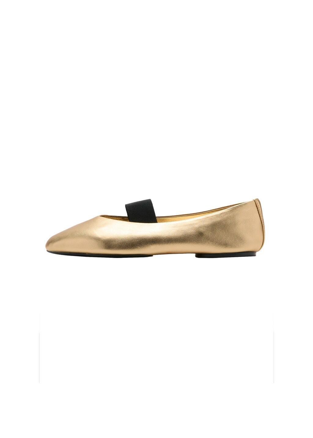 GOLD Strap leather shoes, 0201_OR, large image number 2